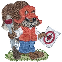 Hunter Squirrel Machine Embroidery Design