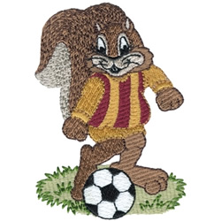 Soccer Squirrel Machine Embroidery Design