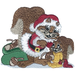 Christmas Squirrel Machine Embroidery Design