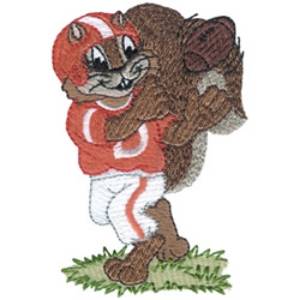 Picture of Football Squirrel Machine Embroidery Design