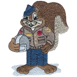 Air Force Squirrel Machine Embroidery Design