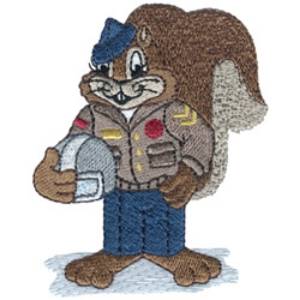 Picture of Air Force Squirrel Machine Embroidery Design