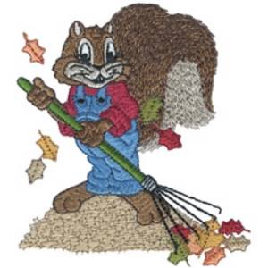 Picture of Fall Squirrel Machine Embroidery Design