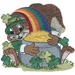 St. Patricks Day Squirrel Machine Embroidery Design