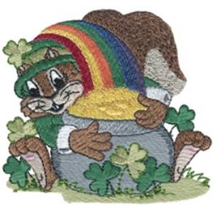 Picture of St. Patricks Day Squirrel Machine Embroidery Design