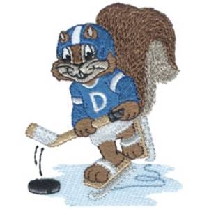 Picture of Hockey Squirrel Machine Embroidery Design