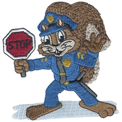 Police Squirrel Machine Embroidery Design