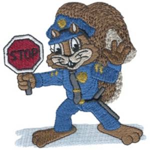 Picture of Police Squirrel Machine Embroidery Design
