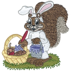 Easter Squirrel Machine Embroidery Design