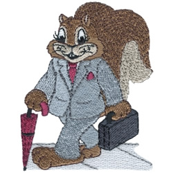 Business Squirrel Machine Embroidery Design