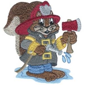 Picture of Fireman Squirrel Machine Embroidery Design