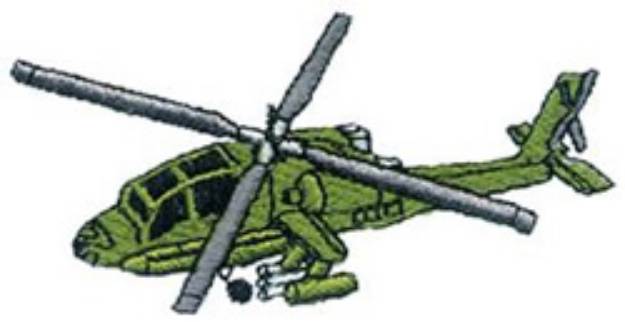Picture of Apache Helicopter Machine Embroidery Design
