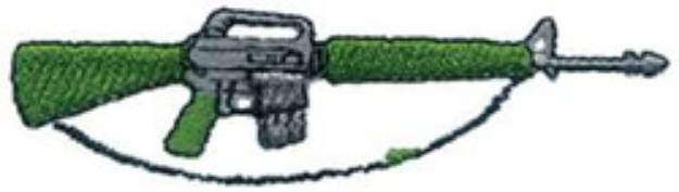 Picture of M-16 Rifle Machine Embroidery Design