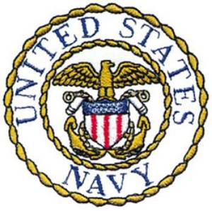 Picture of Navy Emblem Machine Embroidery Design