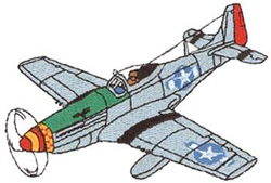 P-51 Mustang Machine Embroidery Design
