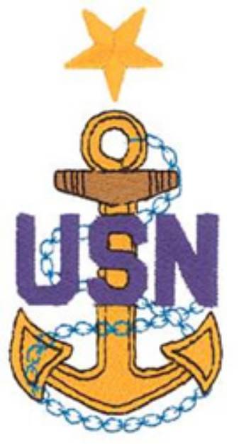 Picture of Navy Anchor Machine Embroidery Design