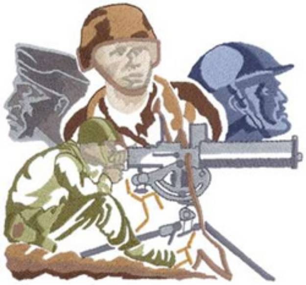Picture of Four War Collage Machine Embroidery Design