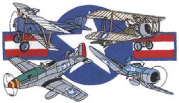 Picture of Vintage Warbirds Machine Embroidery Design
