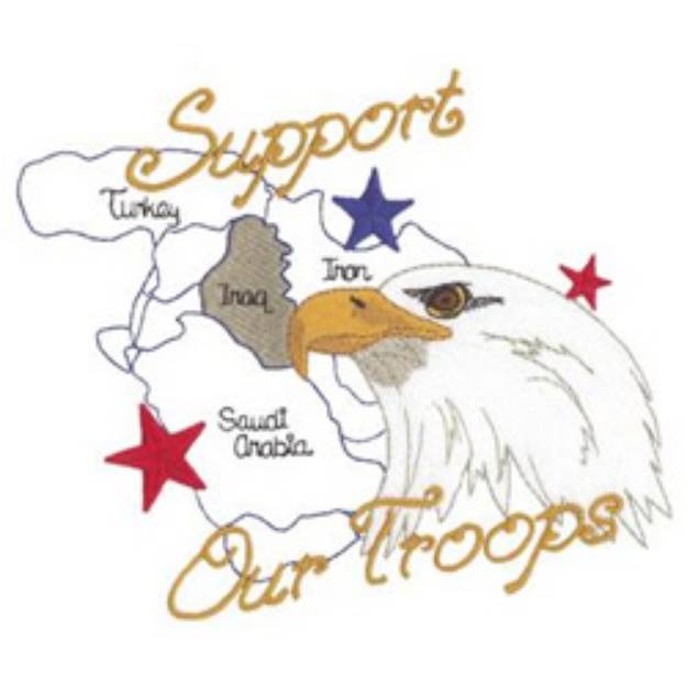 Picture of Military Support - Iraq Machine Embroidery Design