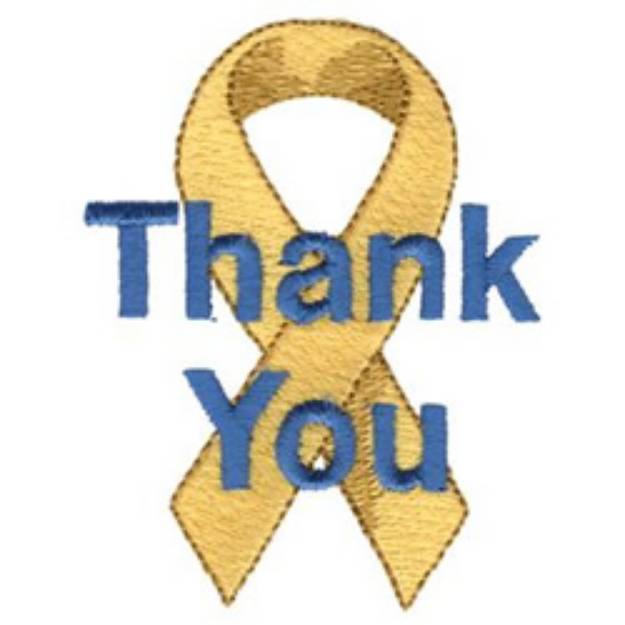 Picture of Thank You Ribbon Machine Embroidery Design