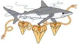 Shark With Teeth Machine Embroidery Design