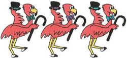 Dancing Flamingos Machine Embroidery Design
