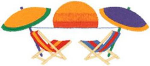 Picture of Beach Chair Sunset Machine Embroidery Design
