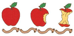 Apples & Worms Machine Embroidery Design