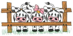 Cows In Fence Machine Embroidery Design