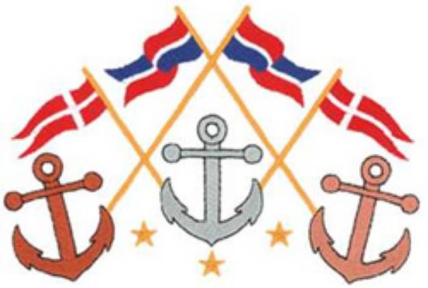 Picture of Anchors & Flags Machine Embroidery Design