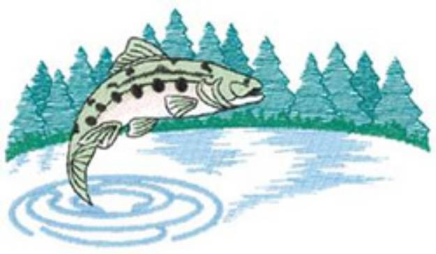 Picture of Jumping Trout Machine Embroidery Design