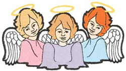 Angel Trio Machine Embroidery Design