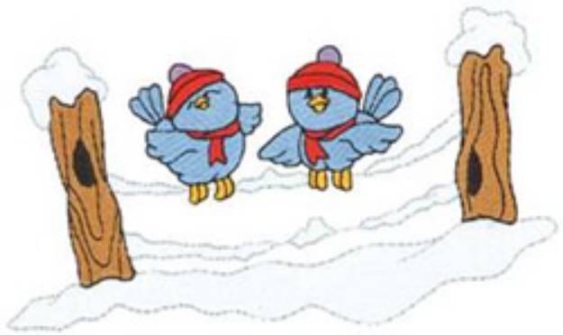Picture of Snow Birds Machine Embroidery Design