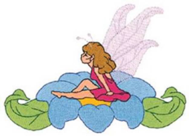 Picture of Fairy On Flowers Machine Embroidery Design