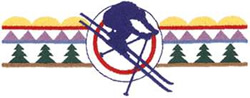 Downhill Skier Logo Machine Embroidery Design