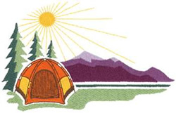 Camping Logo Machine Embroidery Design