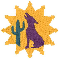 Coyote Sun Machine Embroidery Design