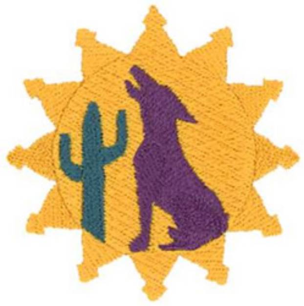 Picture of Coyote Sun Machine Embroidery Design