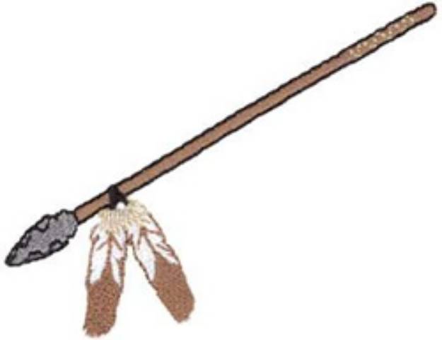 Picture of Spear With Feathers Machine Embroidery Design
