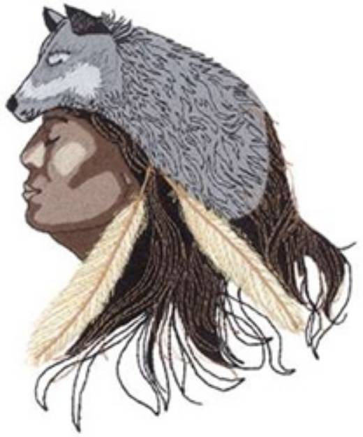 Picture of Wolf Headdress Machine Embroidery Design
