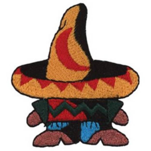 Picture of Sombrero Man Machine Embroidery Design