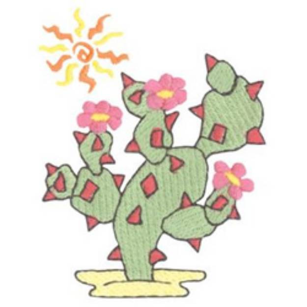 Picture of Prickly Pear Cactus Machine Embroidery Design