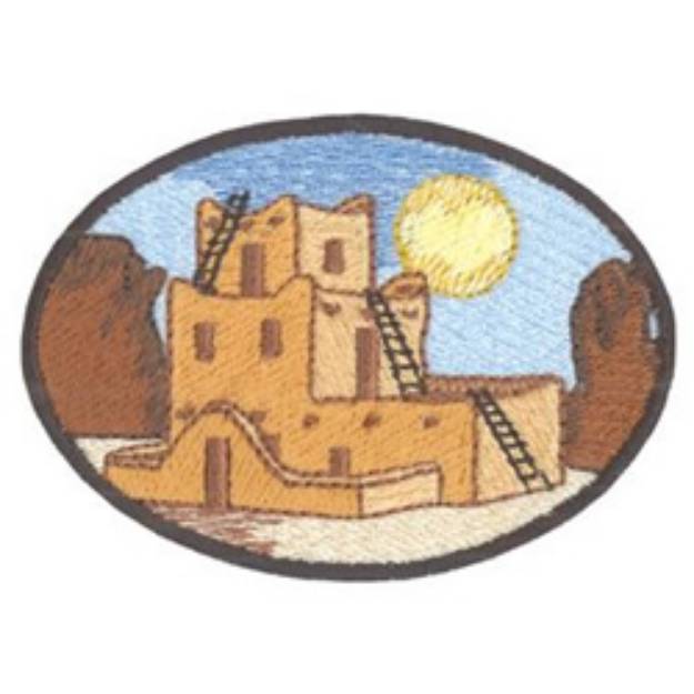 Picture of Pueblo Scene Machine Embroidery Design