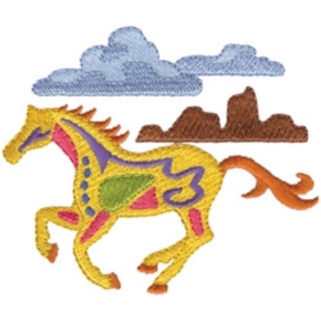 Picture of Painted Pony Machine Embroidery Design