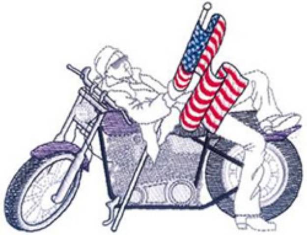Picture of Cycle Rider Machine Embroidery Design
