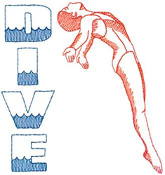 Female Diver Machine Embroidery Design