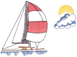 Sailing Scene Machine Embroidery Design