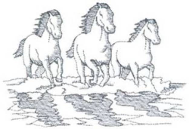 Picture of Three Horses Machine Embroidery Design