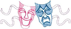 Theatre Masks Machine Embroidery Design