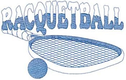 Racquetball Machine Embroidery Design